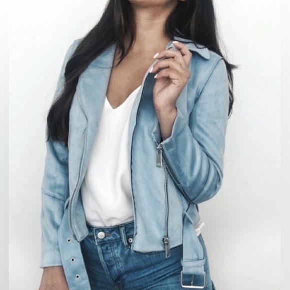 H&M faux suede moto jacket - Picture 2 of 11